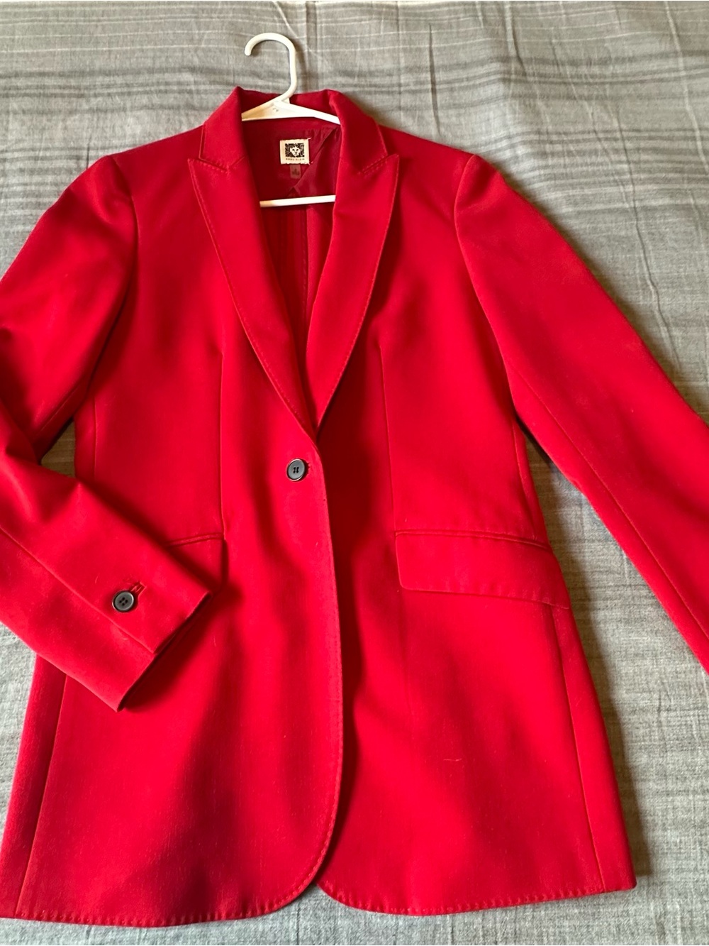 Anne Klein Red Single-Button Tailored Blazer